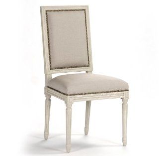 Pair St. Germain French Country Antique Ivory Dining Side Chair  