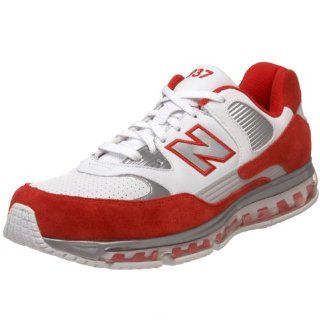New Balance Men's ML937 Sneaker, White/Red, 7 D US Fashion Sneakers Shoes