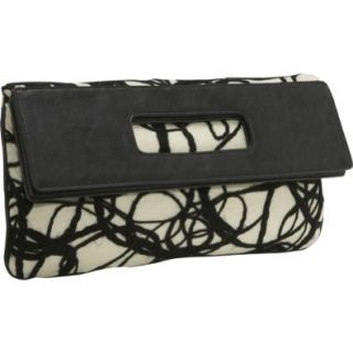 Mulit Colored Yarn Clutch, Black/White, one size Clutch Handbags Shoes