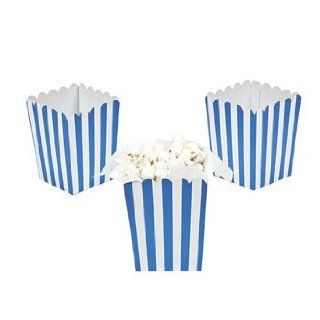 Mini Blue Striped Popcorn Boxes   Solid Color Party Supplies & Solid Color Favor Containers Health & Personal Care
