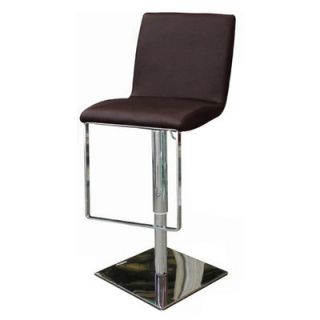 Whiteline Imports Gia Adjustable Bar Stool with Cushion BS1043P Color Chocolate