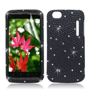 Aimo Wireless AL960CPCDI161 Bling Brilliance Premium Grade Diamond Case for Alcatel Authority/One Touch Ultra   Retail Packaging   Black Cell Phones & Accessories