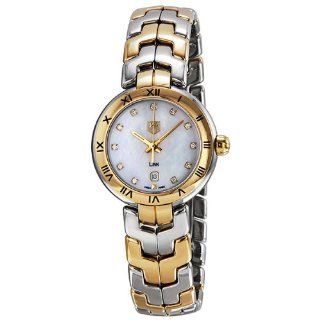 Tag Heuer Link Diamond Mother of Pearl Dial 18kt Gold and Stainless Steel Ladies Watch WAT1453.BB0955 Tag Heuer Watches