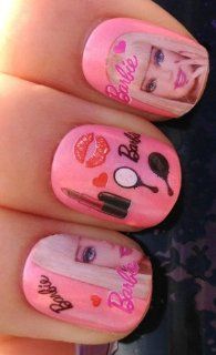 Adored   Nail Stickers Nail Tattoo Nail Wrap Water Transfer Decals Barbie Doll Face/Lipstick/Kiss/Mirror  False Nails  Beauty