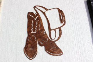 Cowboy Hat and Boots Metal Wall Art Country Rustic Home Decor   Wall Sculptures