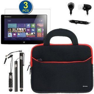 BIRUGEAR Ultra Portable Universal Neoprene Carrying Sleeve with Screen Protector, Headset & Stylus for Lenovo IdeaPad Miix 10   10.1'' Windows 8 Tablet Computers & Accessories