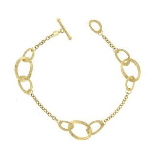 14KTY Bracelet Textured Link Bracelet TOGGLE 8 inches Jewelry