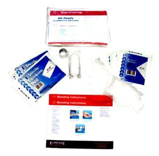 Elmridge Protection Products 102 AR All Ready First Aid System Bleeding Pack with Instruction Card, Red   Workplace First Aid Kits  