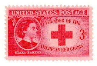 Postage Stamps United States. One Single 3 Cents Rose Pink, Clara Barton, Founder of the American Red Cross (1882), Stamp Dated 1948, Scott #967. 