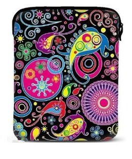NEW Colorful Paisley Soft Neoprene 8" 9.7" 10 inch Netbook Laptop Sleeve Slip Case Pouch Bag with strap fit for Apple iPad 2/ iPad 3 / the New ipad 4 / Kindle DX/HP TouchPad/Sony Tablet S S1/10.1" Samsung Galaxy Tab/Le Pan TC 970/Coby Kyros 