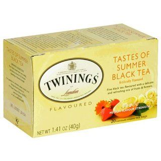 Twinings Tastes of Summer Tea, Tea Bags, 20 Count Boxes (Pack of 6)  Black Teas  Grocery & Gourmet Food