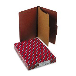Smead Products   Smead   Pressboard Classification Folders w/Self Tab, Legal, 4 Section, Red, 10/Box   Sold As 1 Box   SafeSHIELDTM coated fastener technology   File Within A File Folders feature heavy duty 25 pt. pressboard covers with 2" capacity pr