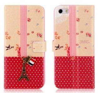 Eiffel Tower Pattern PU Leather Flip Protective Case for New Apple iPhone 5 