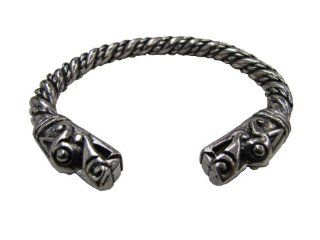 Asgard Pewter Viking Dragon Head Bracelet   As Seen in Season 2 of Vikings Jewelry
