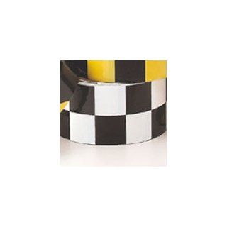 Warning Stripe & Check Tape (B 950; Black and White; (black & white checks); Vinyl) [PRICE is per ROLL] Safety Tape