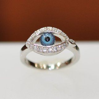 Silver & Cz Evil Eye Ring Jewelry
