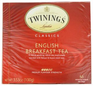Twinings English Breakfast Tea, Tea Bags, 50 Count Boxes (Pack of 6)  Grocery & Gourmet Food