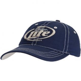 Miller   Mens Miller Lite   Oval Logo Adjustable Baseball Cap Dark Blue Miller Lite Hat Clothing