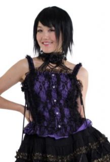 Gothic and Lolita Camisole 2 Black and Purple One size fits all Blouses