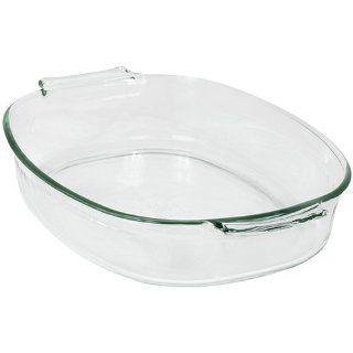 Pyrex Bakeware 4 Quart Oval Roasting Dish, Clear Baking Dishes Kitchen & Dining