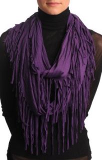 Purple With Tassels Snood Scarf   Purple Designer Snood Novelty Scarves Clothing