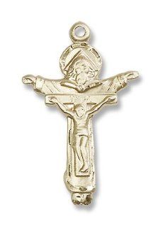 14kt Gold Trinity Crucifix Medal Jewelry