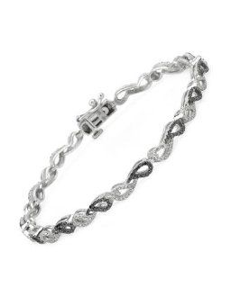 1.35 CTW Color H J Diamonds Sterling Silver Bracelet Chain Bracelets Jewelry