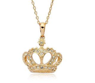 LOY Jewelry Queen's Crown 18K Gold Plated Fashion Pendant Jewelry Austria Crystal Jewelry