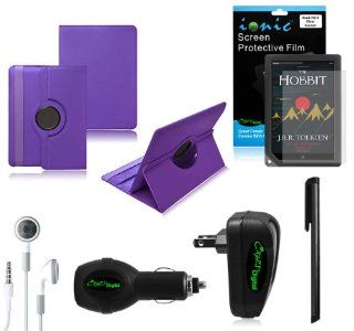 Ionic Purple Leather Case Cover with Charger and Screen Protector for New Barnes Noble Nook HD+ 9 inch Wifi (6 item)[Does not fit Nook Tablet] Computers & Accessories