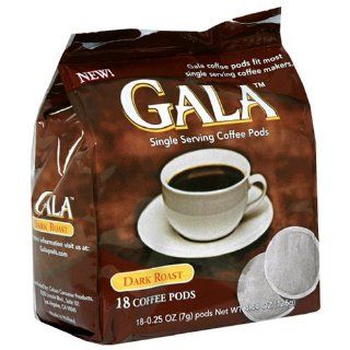 Gala Single Serving Coffee Pods, Dark Roast, 18 Count Packages (Pack of 12)  Grocery & Gourmet Food