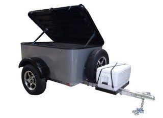Hybrid Trailer Co. Vacationer with Spare Tire and Cooler Tray   Enclosed Cargo Trailer, 990 lbs. Gross, 30 cu/ft.   Pewter Automotive
