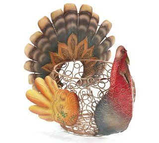 Thanksgiving Tin Turkey Basket   Food Tins