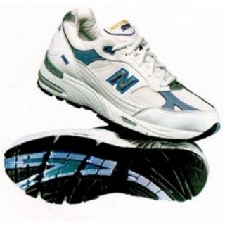 New Balance Women's W991 Sneakers,White/Blue,7 2E US Shoes