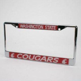 Washington State Cougars Metal License Plate Frame W/domed Insert  Sports Fan License Plate Frames  Sports & Outdoors