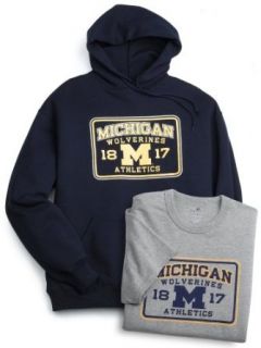 Russell Athletic Men's Logo Tee and Sweatshirt, University of Michigan, Medium Clothing