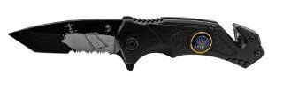 US NAVY RESCUE FOLDING KNIFE w/ CVN DECK ON BLADE  Other Products  