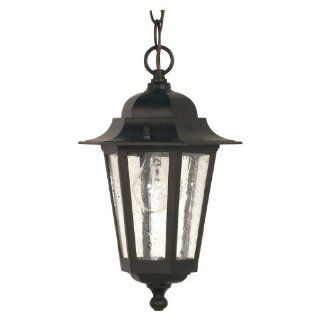 Nuvo 60/993 Textured Hanging Lantern with Clear Seeded Glass, Textured Black   Ceiling Pendant Fixtures  