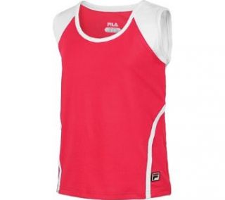 Fila Girls' Court Tank, Cherry Bomb/White, US XXS Athletic Apparel Clothing