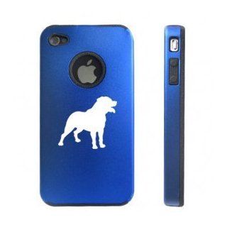 Apple iPhone 4 4S 4G Blue D9616 Aluminum & Silicone Case Rottweiler Cell Phones & Accessories