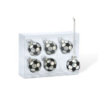 Department 56 Sports Ornament Christmas Collection Mini Glass Ornaments, Soccer Ball, Set of 6  