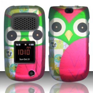 Pink Green Owl Hard Case Cover for Samsung Rugby 3 A997 + Stylus Pen Cell Phones & Accessories