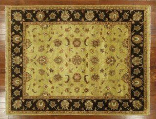 8' X 10', Green, Brwon, Hand Knotted Persian Rug, Floral, Handmade   H424  