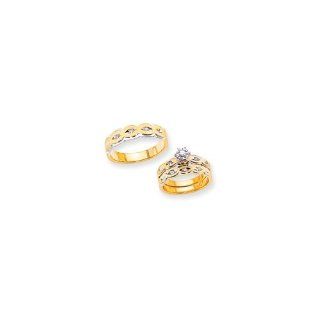 14k AA Quality Trio Engagement Ring Jewelry