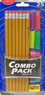Cra Z art Yellow No.2 Pencil Pack with Eraser Caps, Grips, Sharpener, 14 Count (12000)  Wood Lead Pencils 