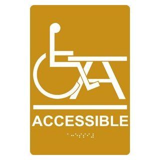 ADA Accessible Braille Sign RRE 16803 WHTonGLD Handicap Assistance  Business And Store Signs 