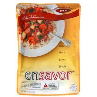 Ensavor Microwavable Meal, Burgundy Beef Stew, 8 Ounce Pouches (Pack of 6)  Prepared Food  Grocery & Gourmet Food