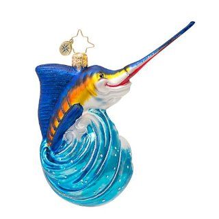RADKO MAGNIFICENT MARLIN Fish Sealife Christmas Glass Ornament   Christmas Ball Ornaments