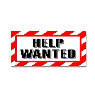 Help Wanted Sign   Alert Warning   Window Business Sticker Automotive