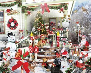 White Mountain Puzzles Crazy Christmas   1000 Piece Jigsaw Puzzle Toys & Games