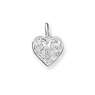 Sterling Silver 16 Heart Charm Jewelry